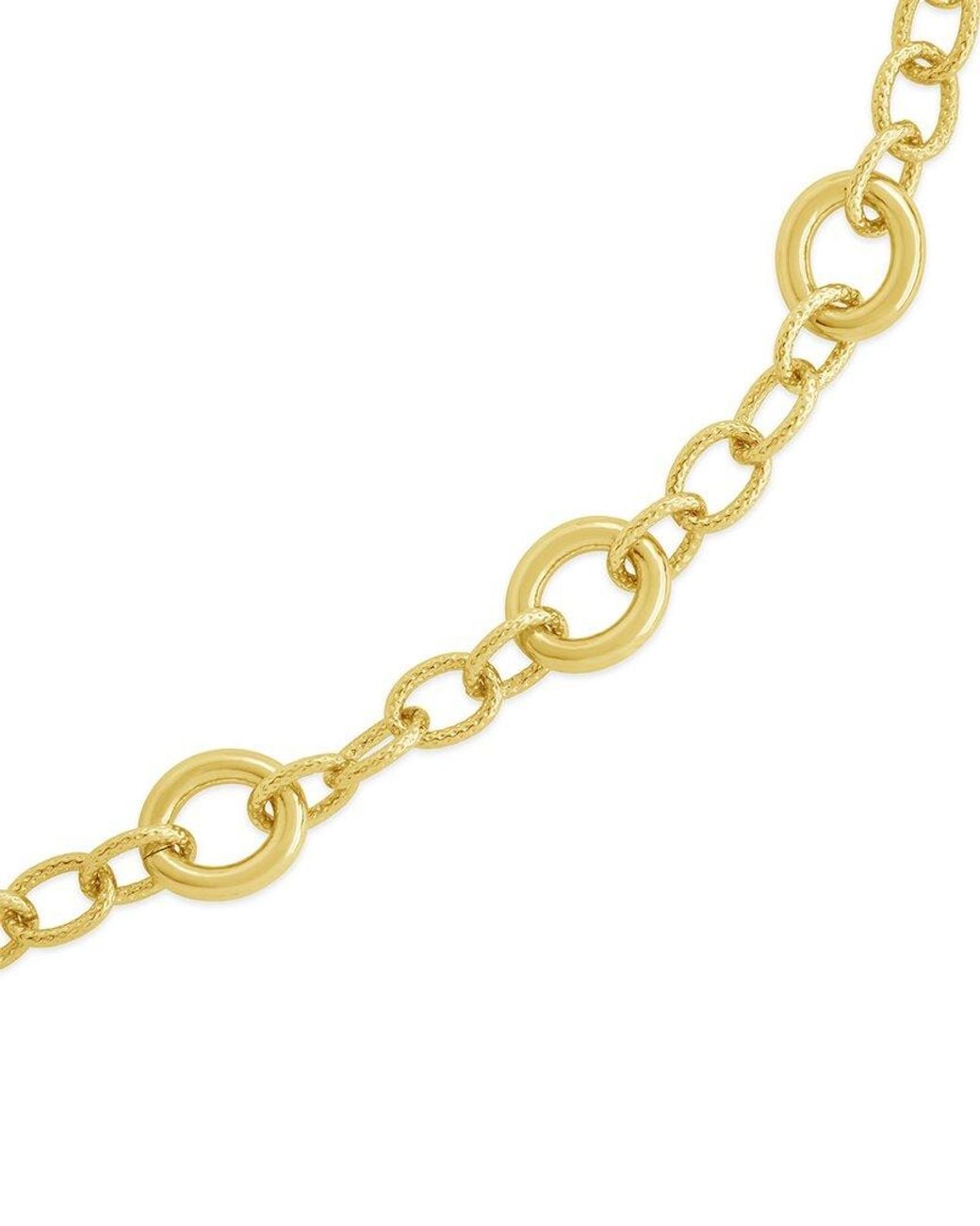 Sterling Forever Metallic 14k Plated Carter Round Statement Link Bracelet
