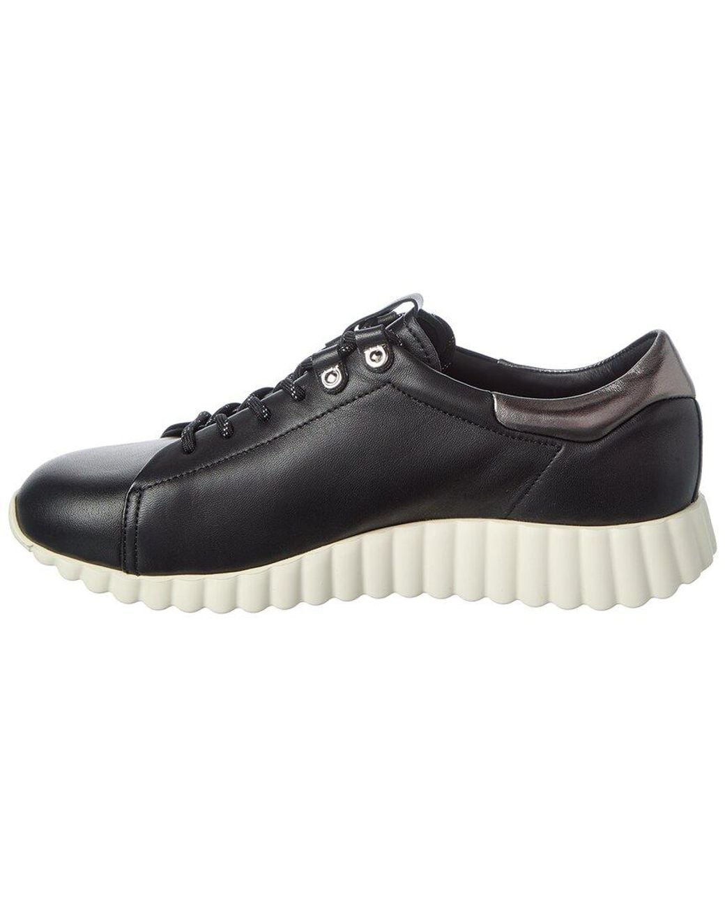 Ferragamo Black Leather Sneaker