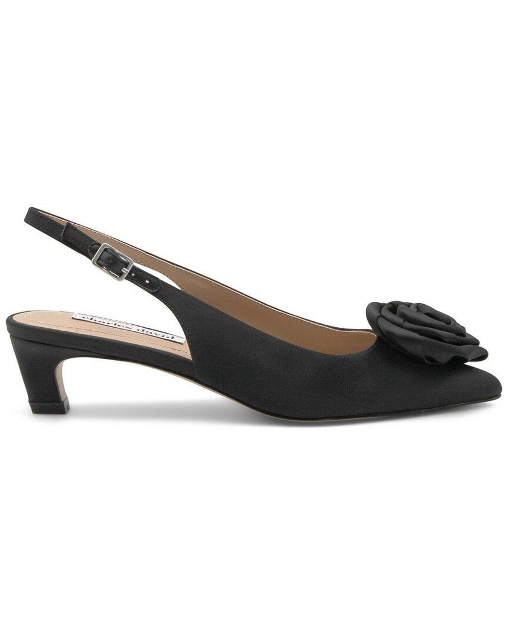 Charles David Black Aleph Satin Dress Shoe