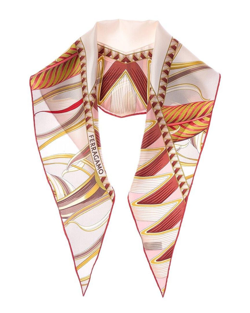 Ferragamo Pink Butterflies Print Silk Scarf