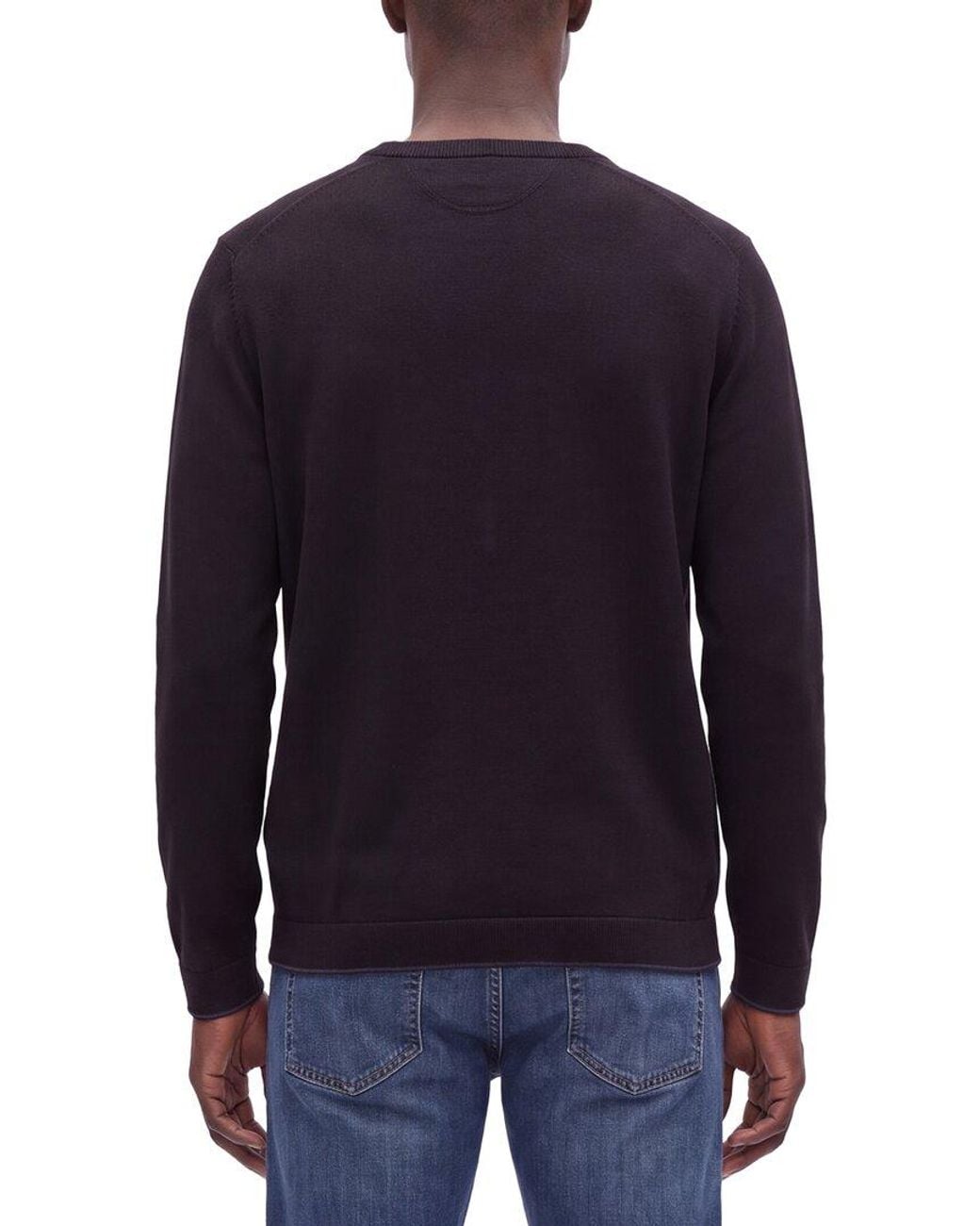 Raffi Blue Jacquard Crewneck Sweater for men