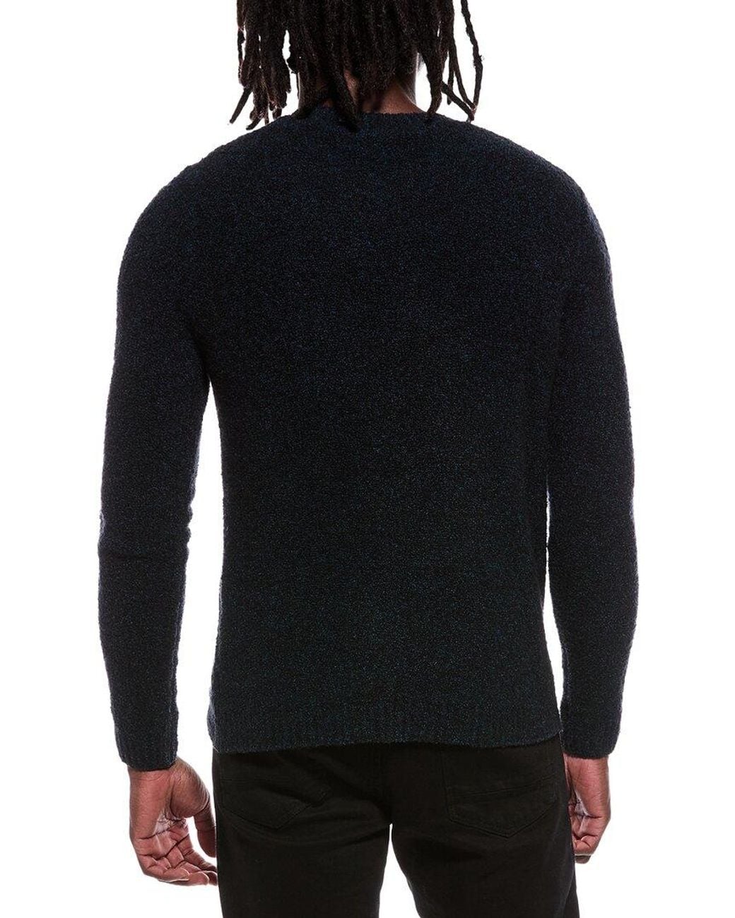 Autumn Cashmere Black Boucle Crewneck Sweater for men