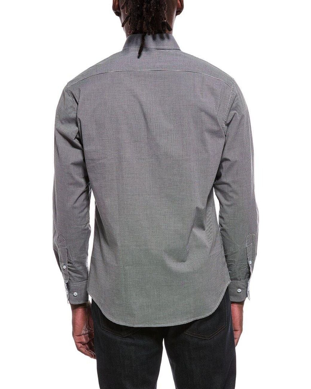 Tailorbyrd Gray Signature Micro Gingham Shirt for men