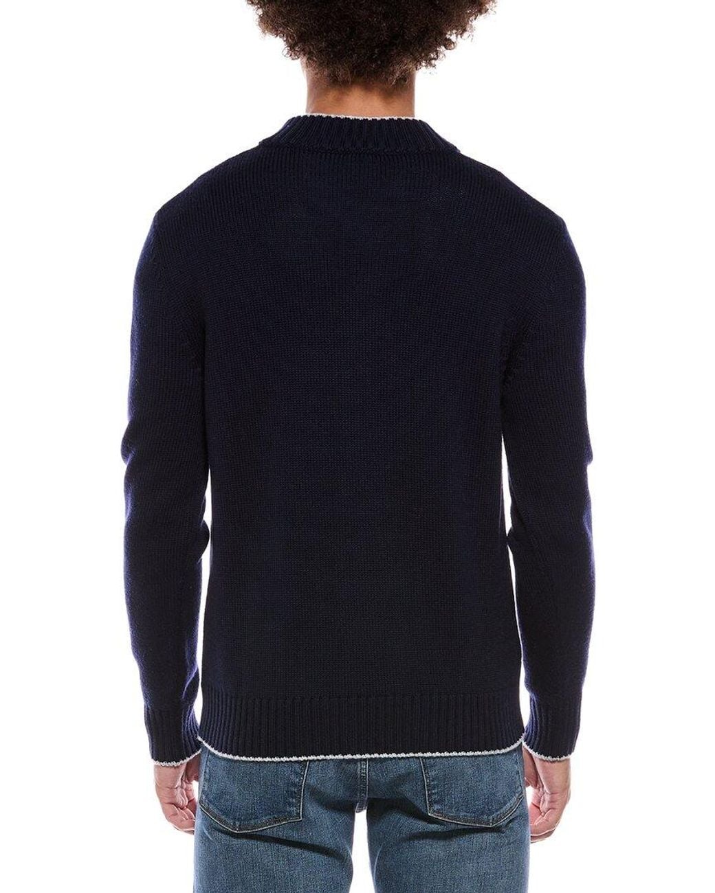 Eleventy Blue Wool V-Neck Cardigan for men