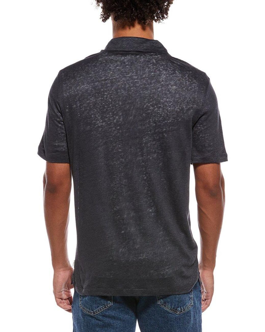 Onia Black Chad Linen T-Shirt for men