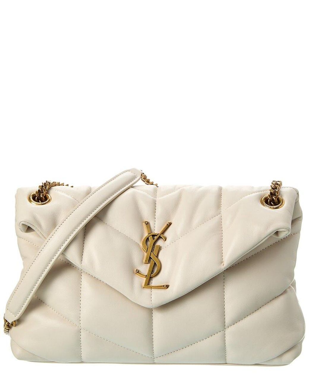 Saint Laurent Loulou Puffer Small Leather Shoulder Bag in Natural Lyst