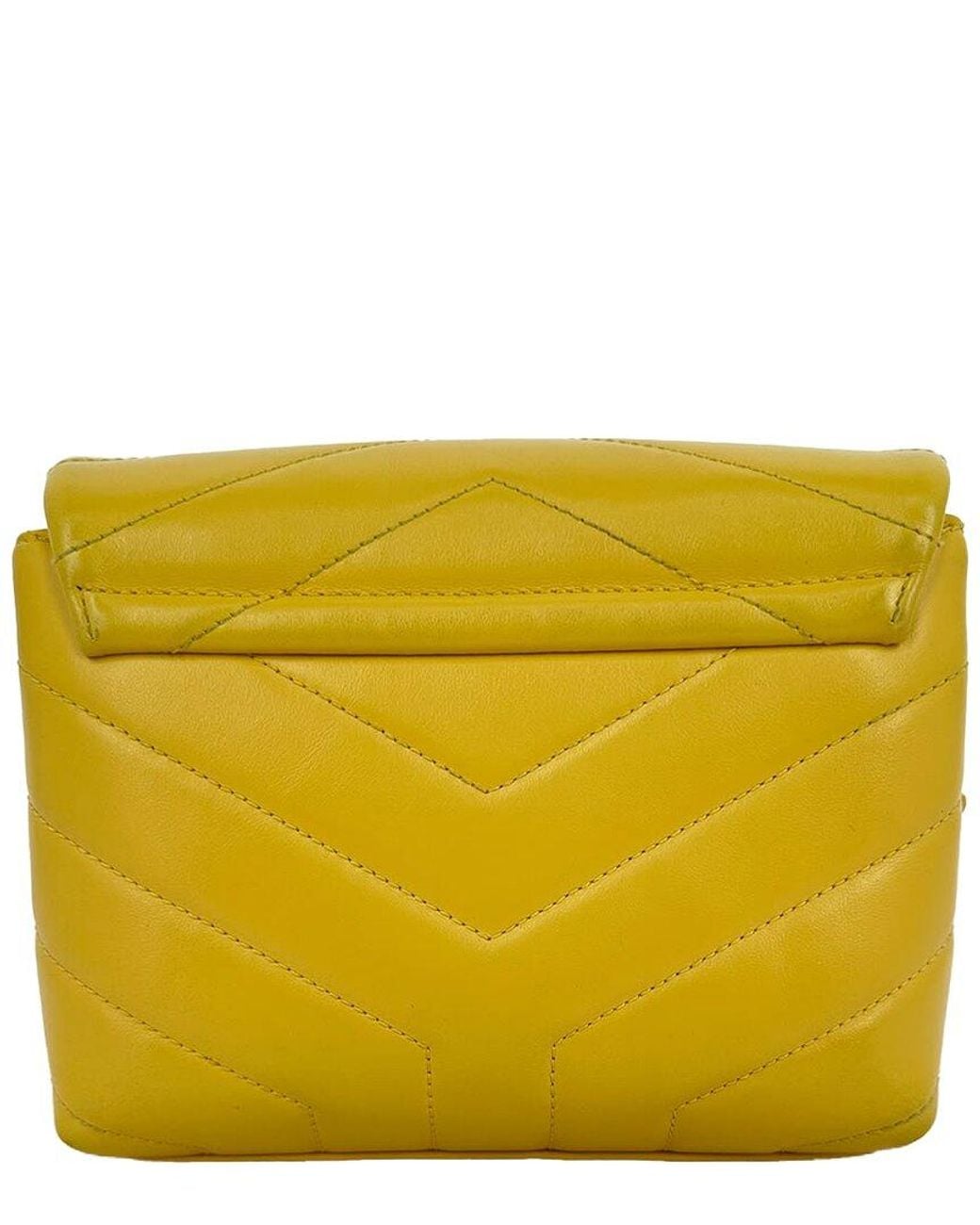 Saint Laurent Yellow Calfskin Leather Loulou Toy Crossbody (Authentic Pre- Loved)
