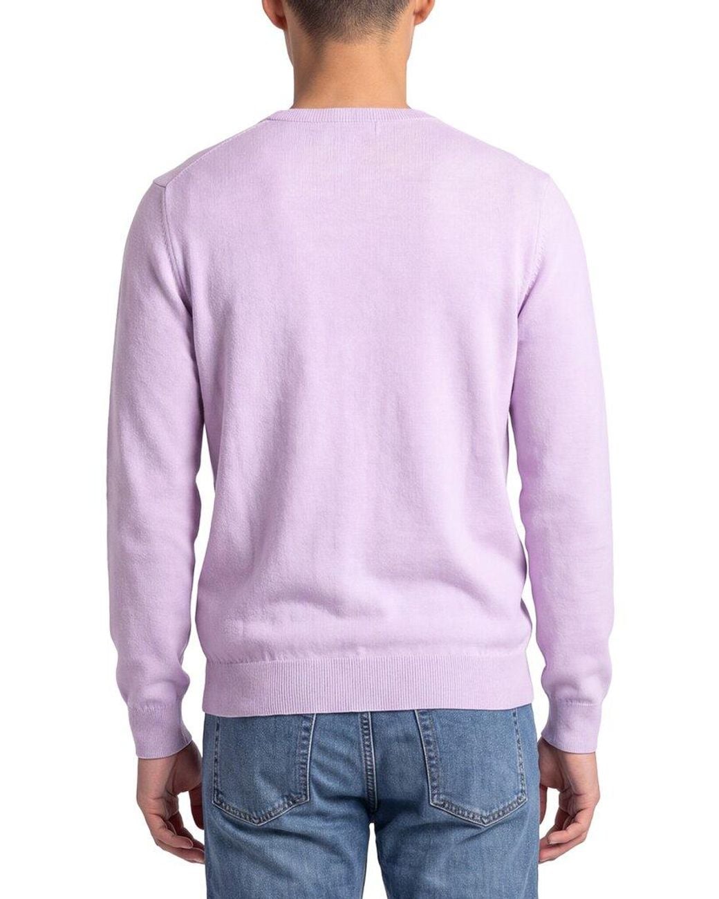 Gran Sasso Purple 100% Cashmere Crewneck Sweater for men