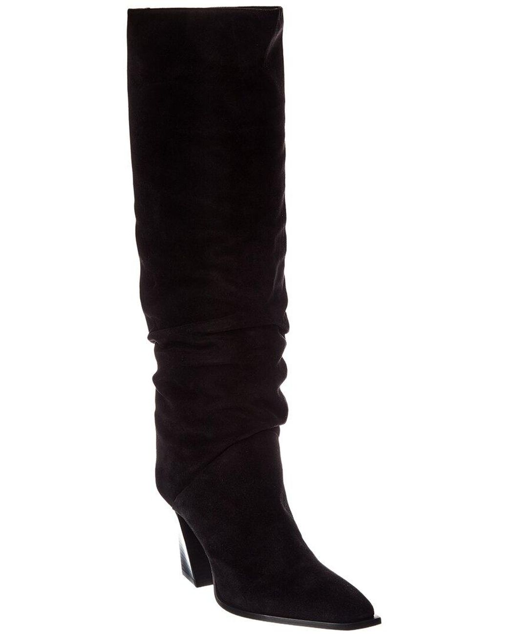 Jimmy Choo Black Hart 85 Suede Knee-High Boot