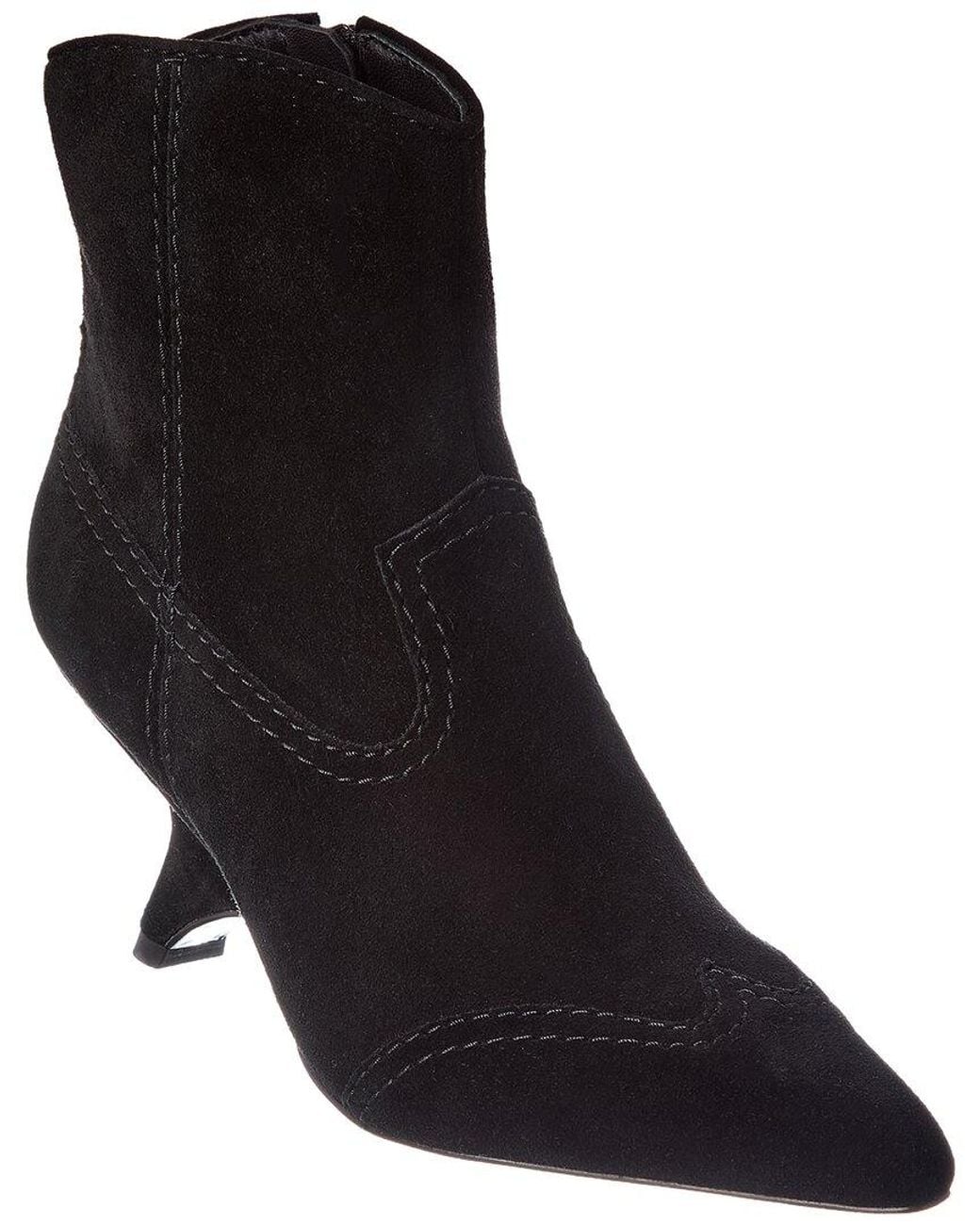 Jonathan Simkhai Black Shadow Suede Western Bootie