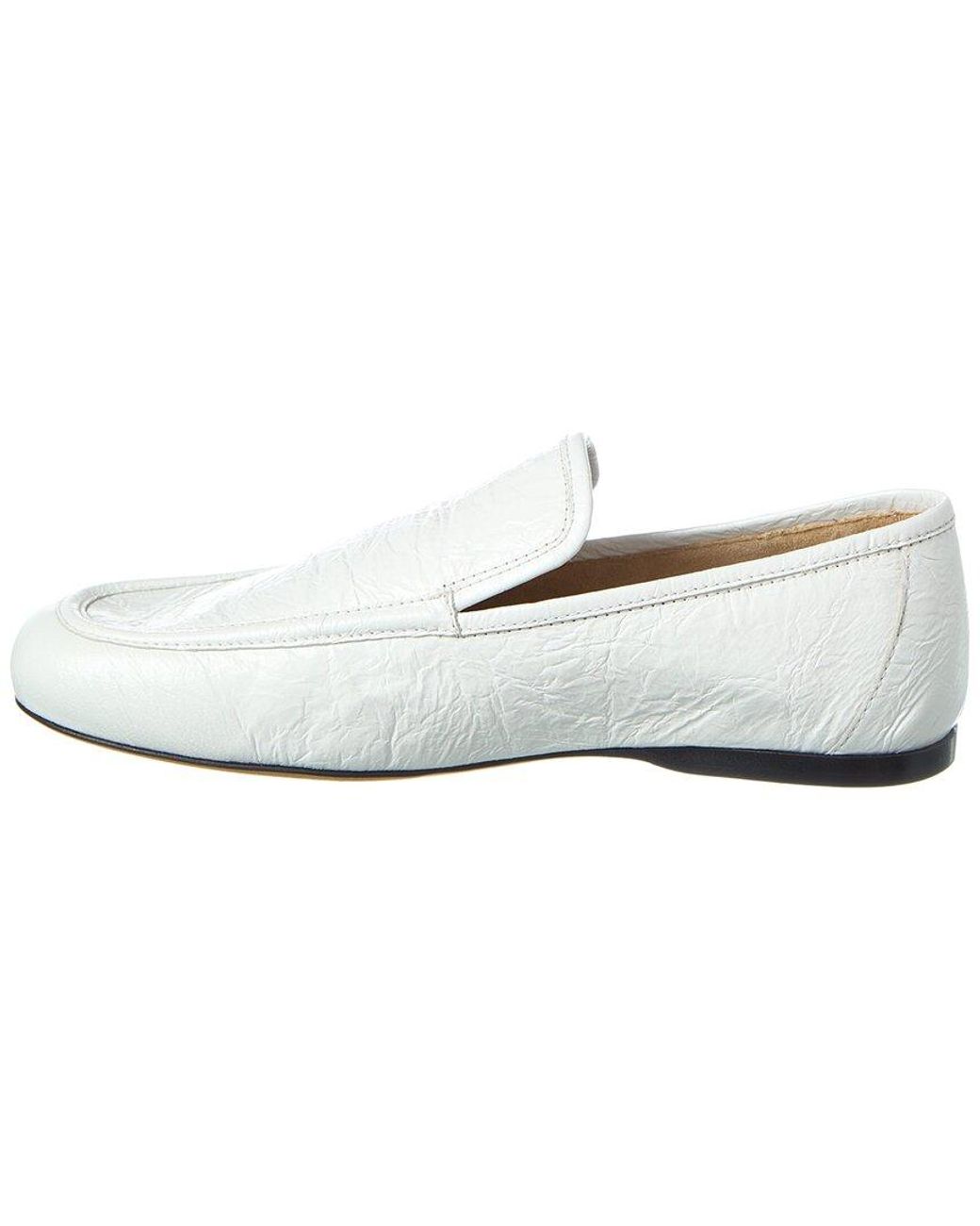 Khaite White Alessia Leather Loafer