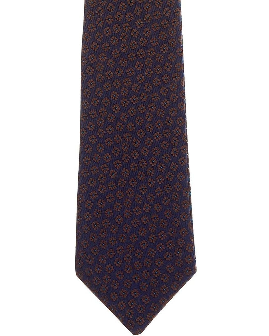 Canali Purple Floral/Circles Reversible Silk Tie for men
