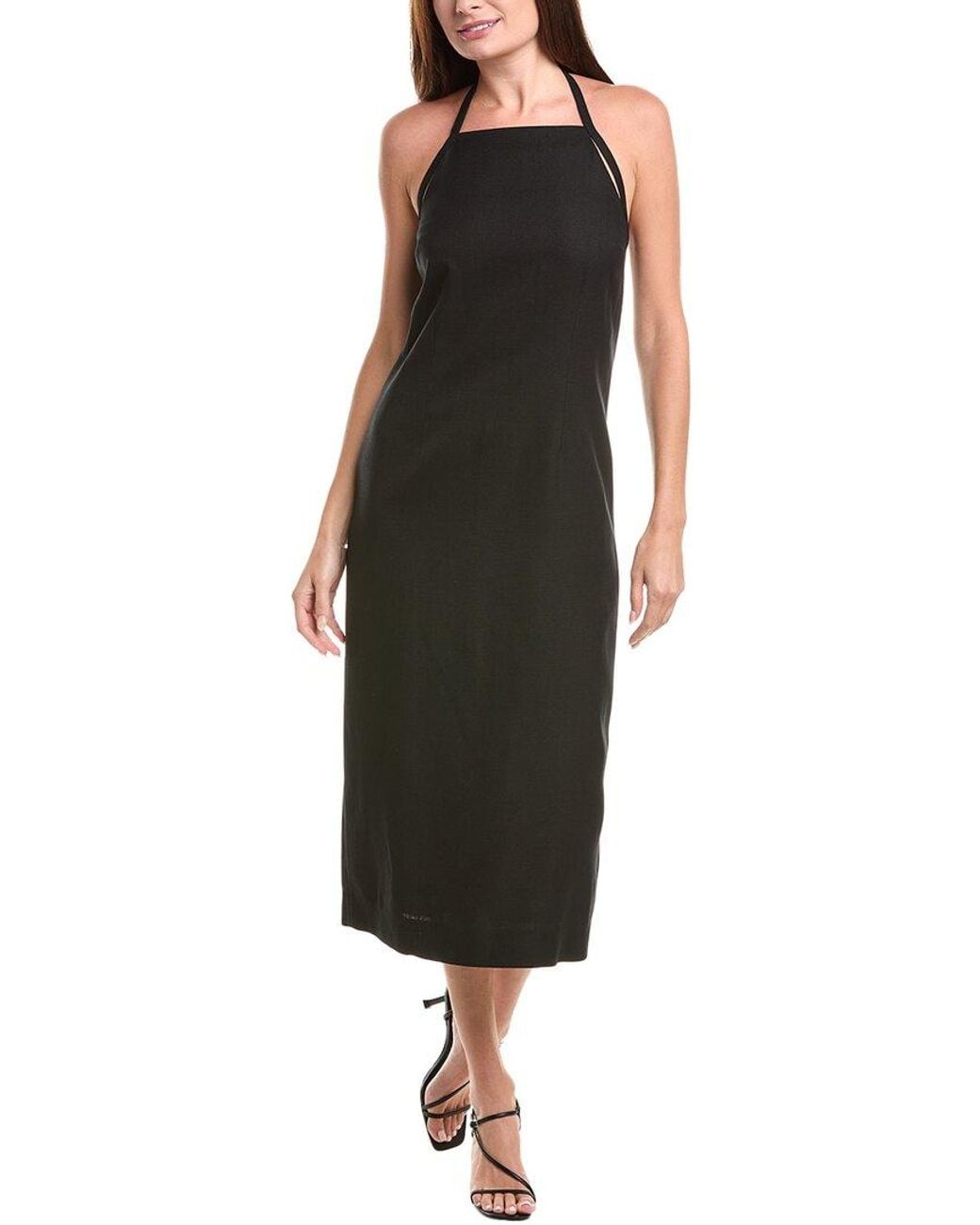 Vince Black Apron Halter Maxi Dress