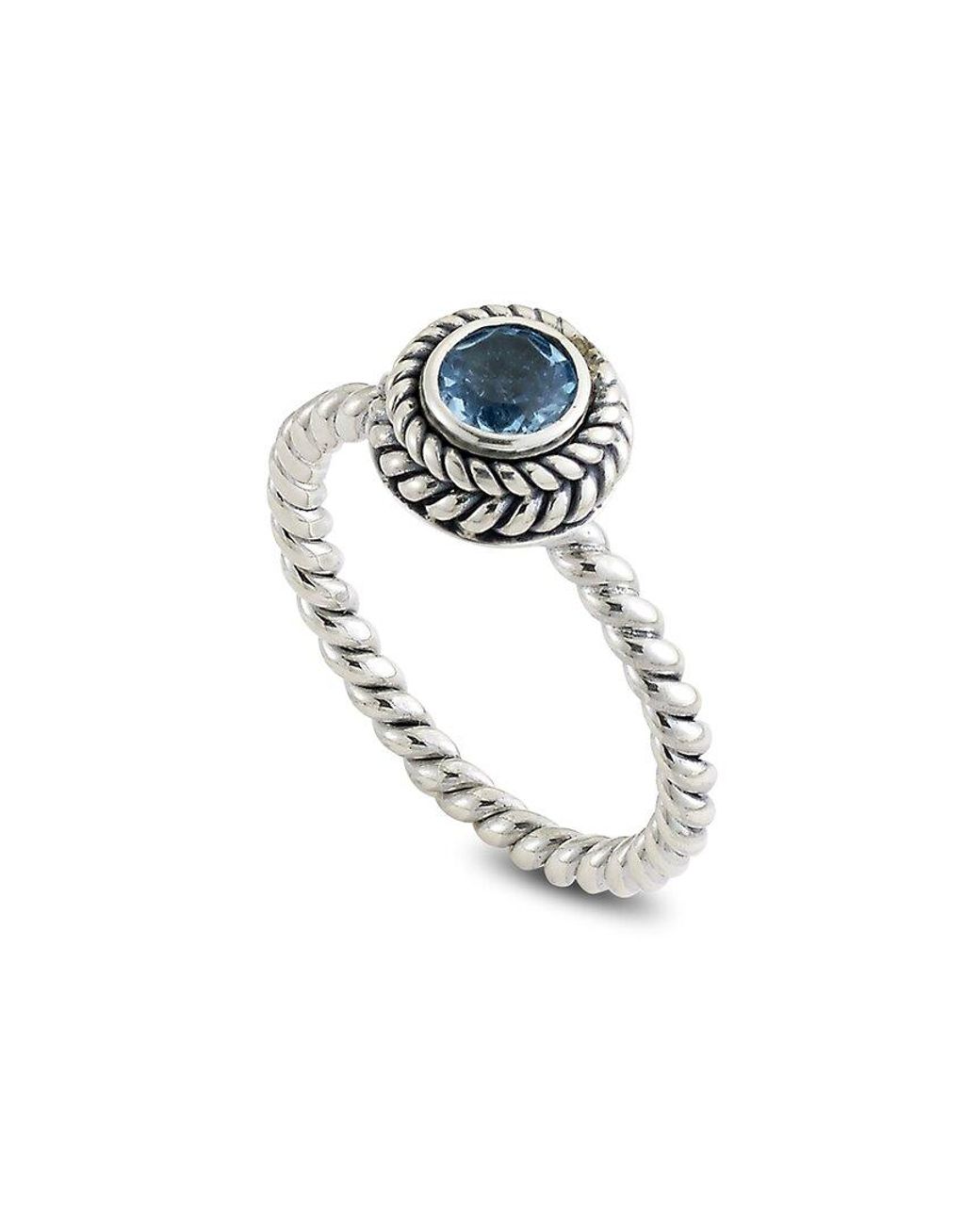 Samuel B. White Silver 0.75 Ct. Tw. Blue Topaz Stackable Ring