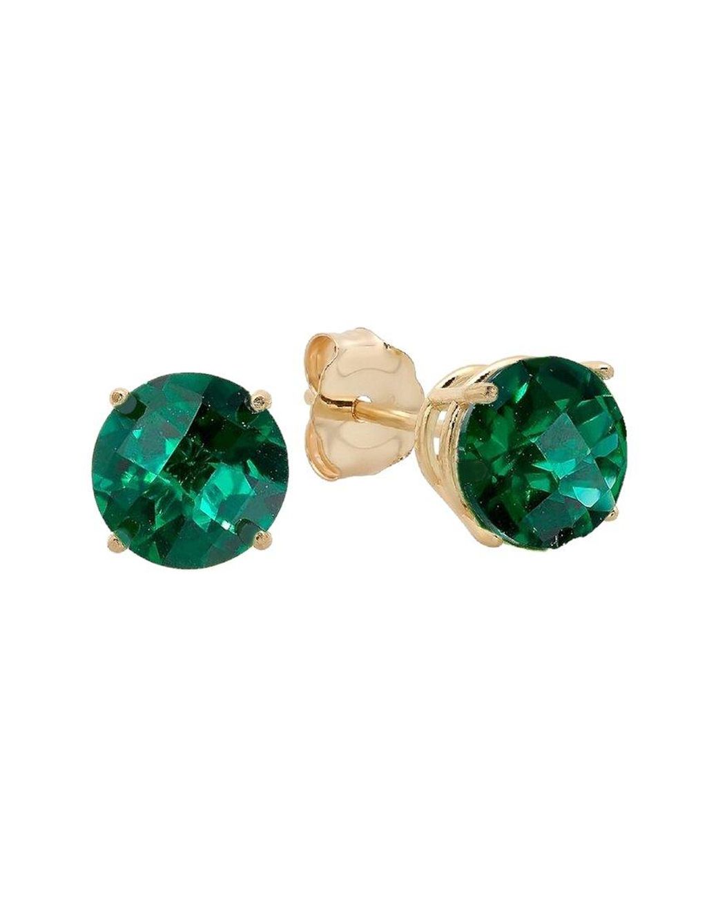 MaxColor Green 10k 2.90 Ct. Tw. Lab-grown Emerald Studs
