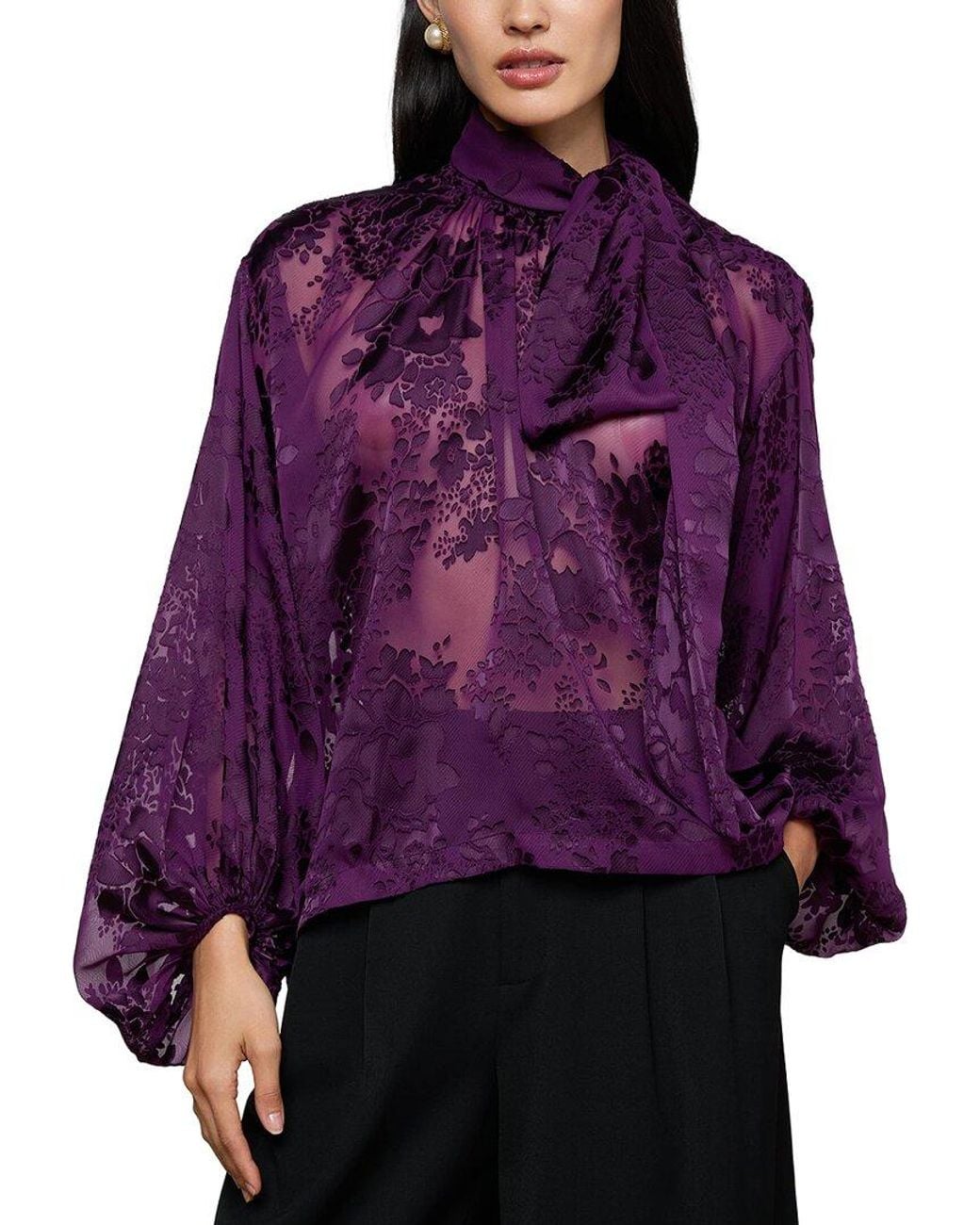 L'Agence Purple Rhett Oversized Blouse