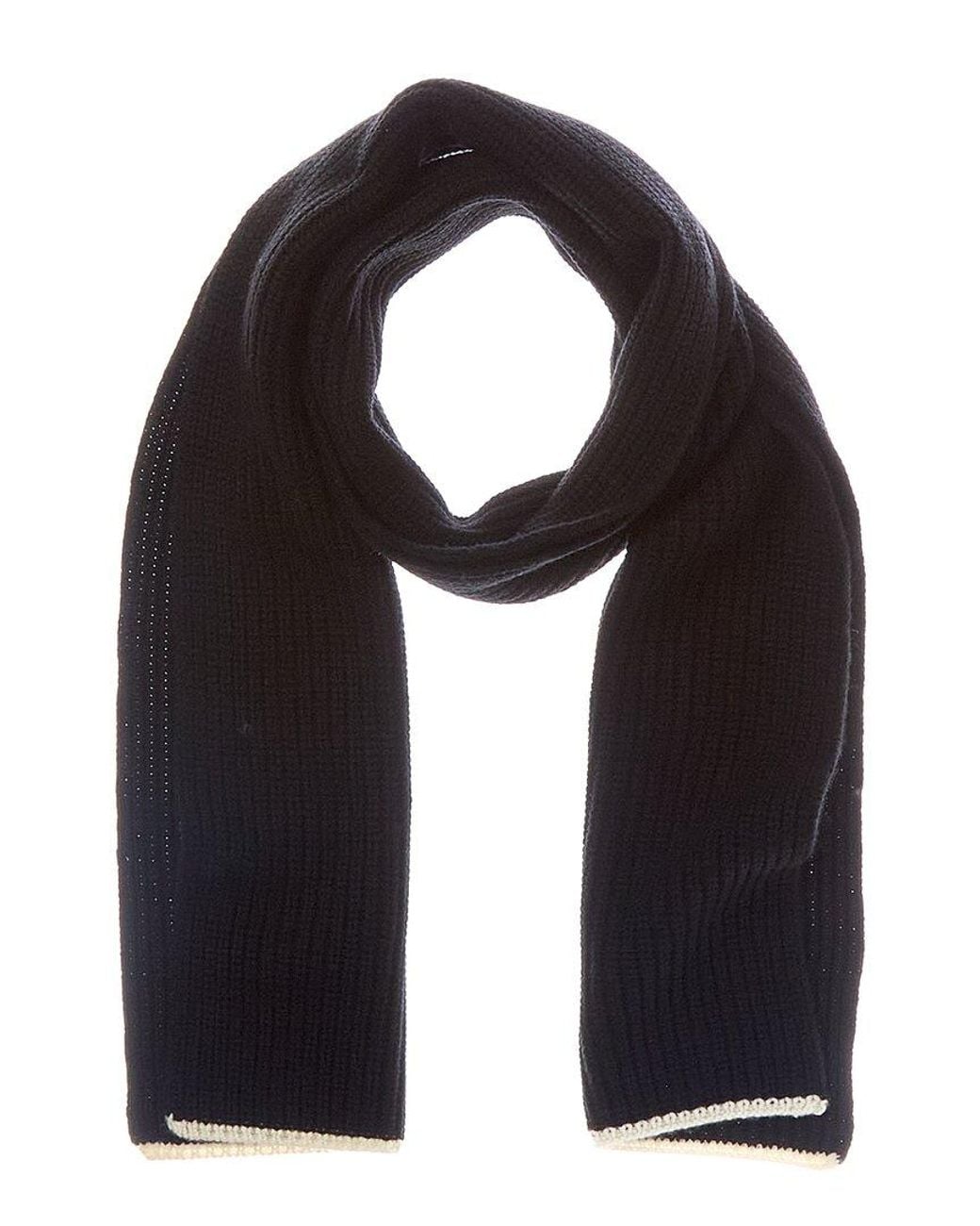 Vince Black Shaker Stitch Tipped Wool & Cashmere-Blend Scarf for men