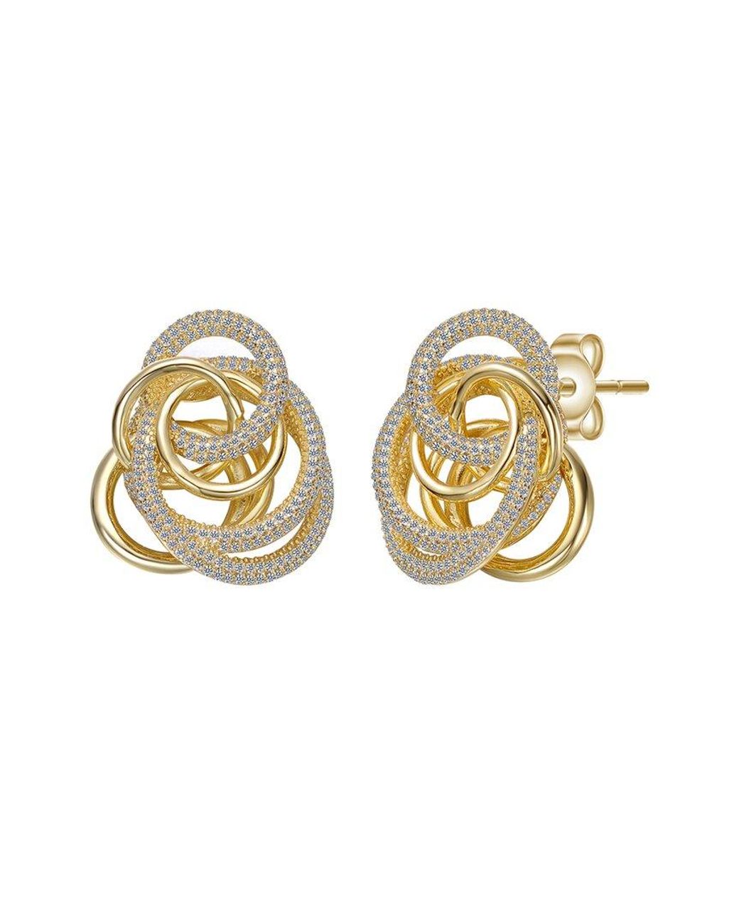 Rachel Glauber Metallic 14k Plated Cz Studs