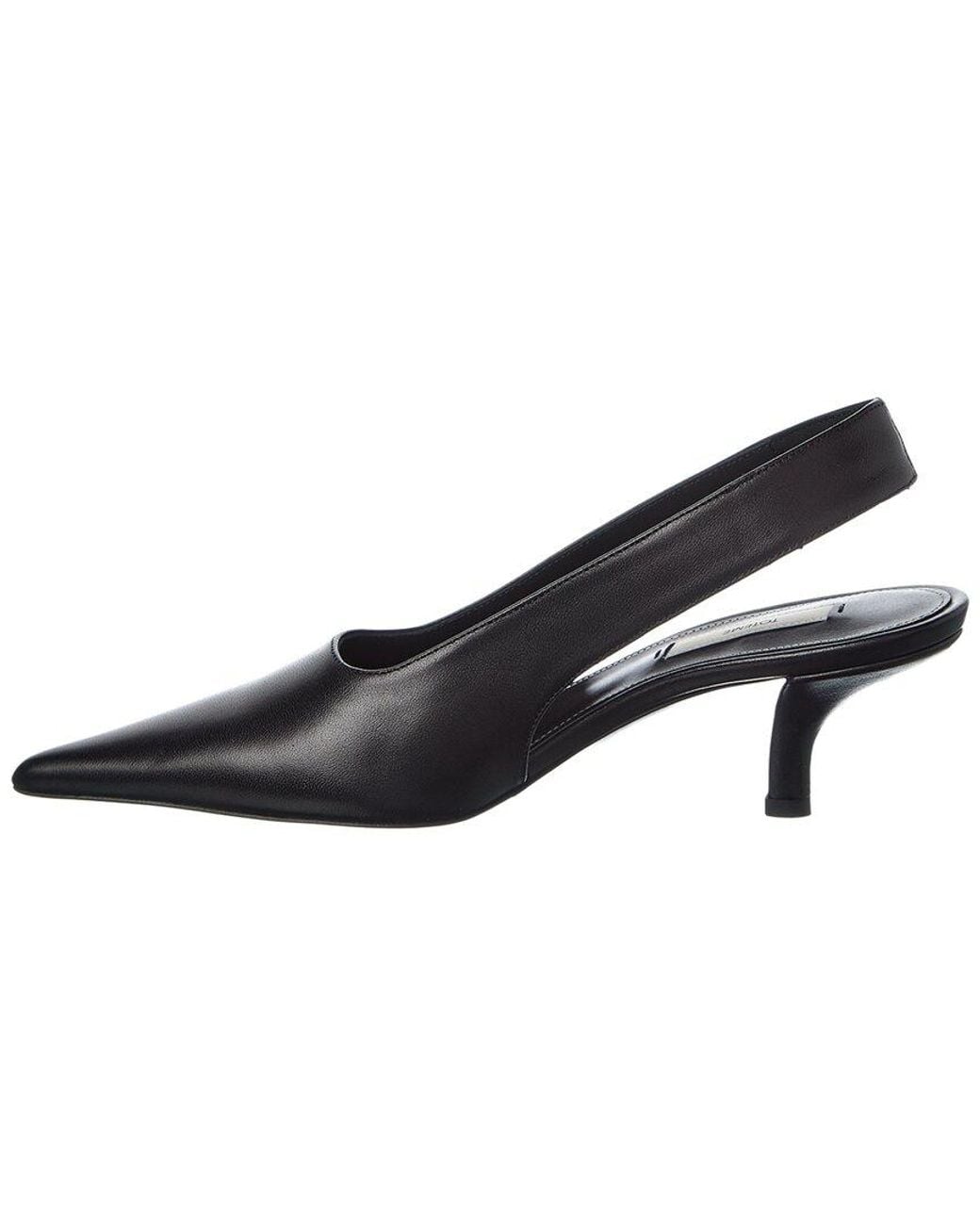 Totême Black Decollete Leather Slingback Pump
