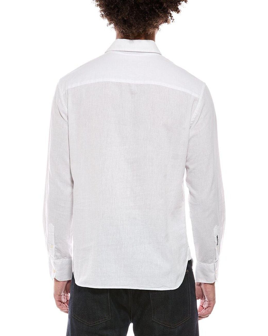 Gas White Linen-Blend Shirt for men