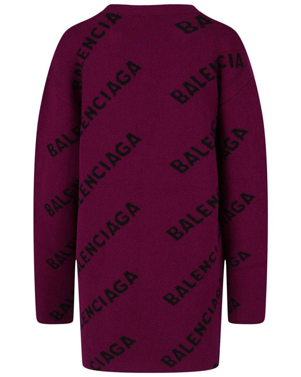 Balenciaga Purple Wool-Blend Knitwear