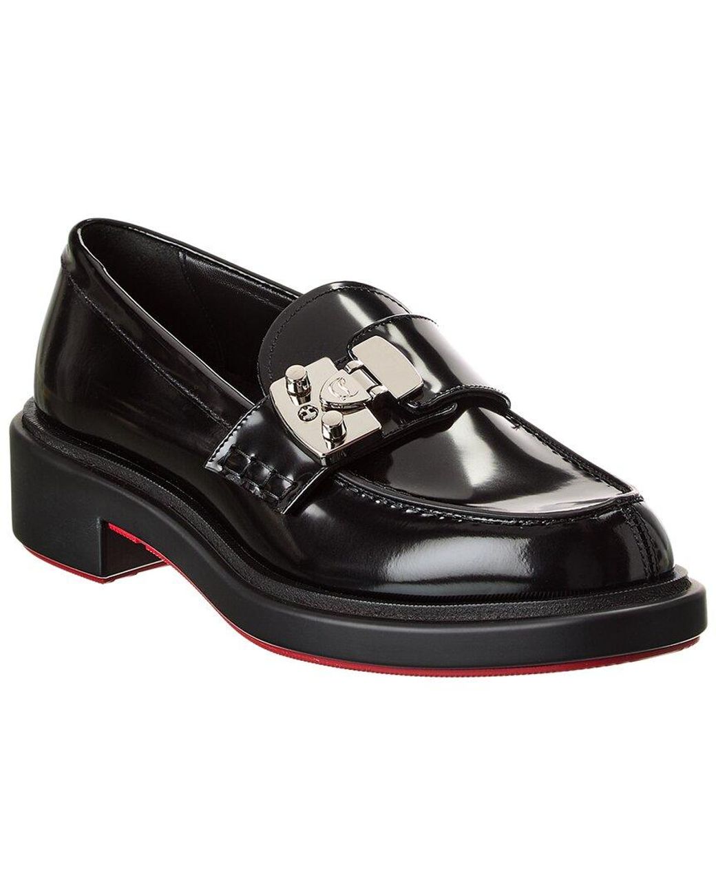 Christian Louboutin Black Urban Moc Lock Leather Loafer