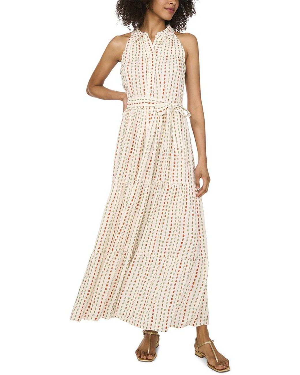 Vince Camuto Natural Collar Sleeveless Long Shirt Dress