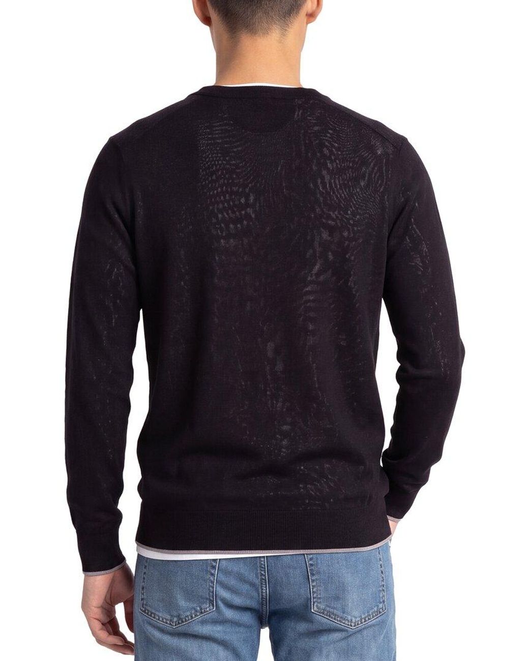Raffi Black Jersey Crewneck Sweater for men