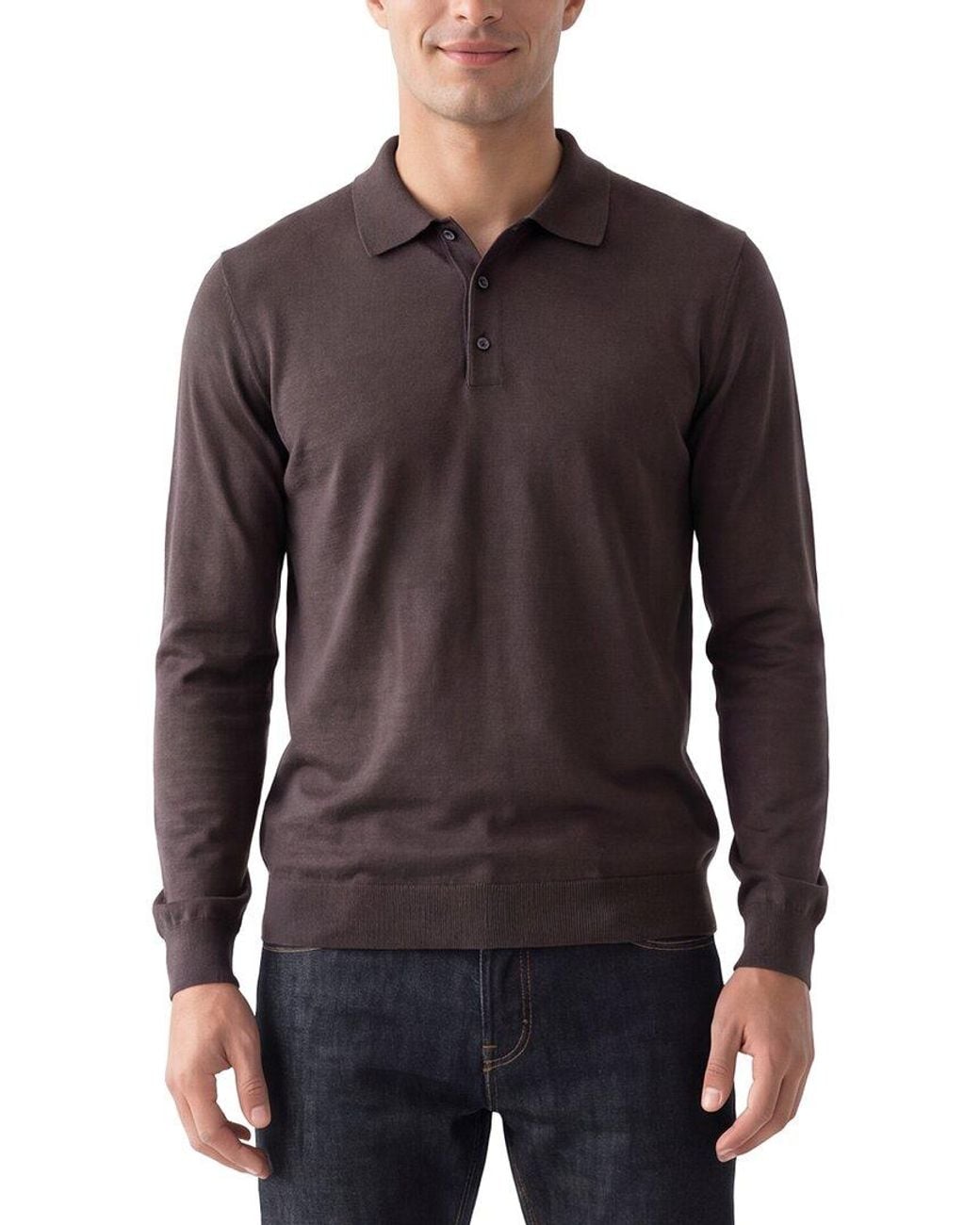 Raffi Gray Jersey Polo Sweater for men