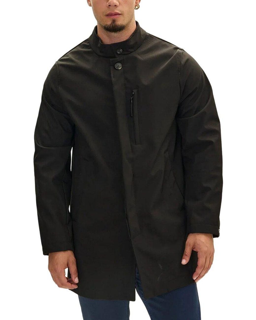 Ron Tomson Black Raincoat for men