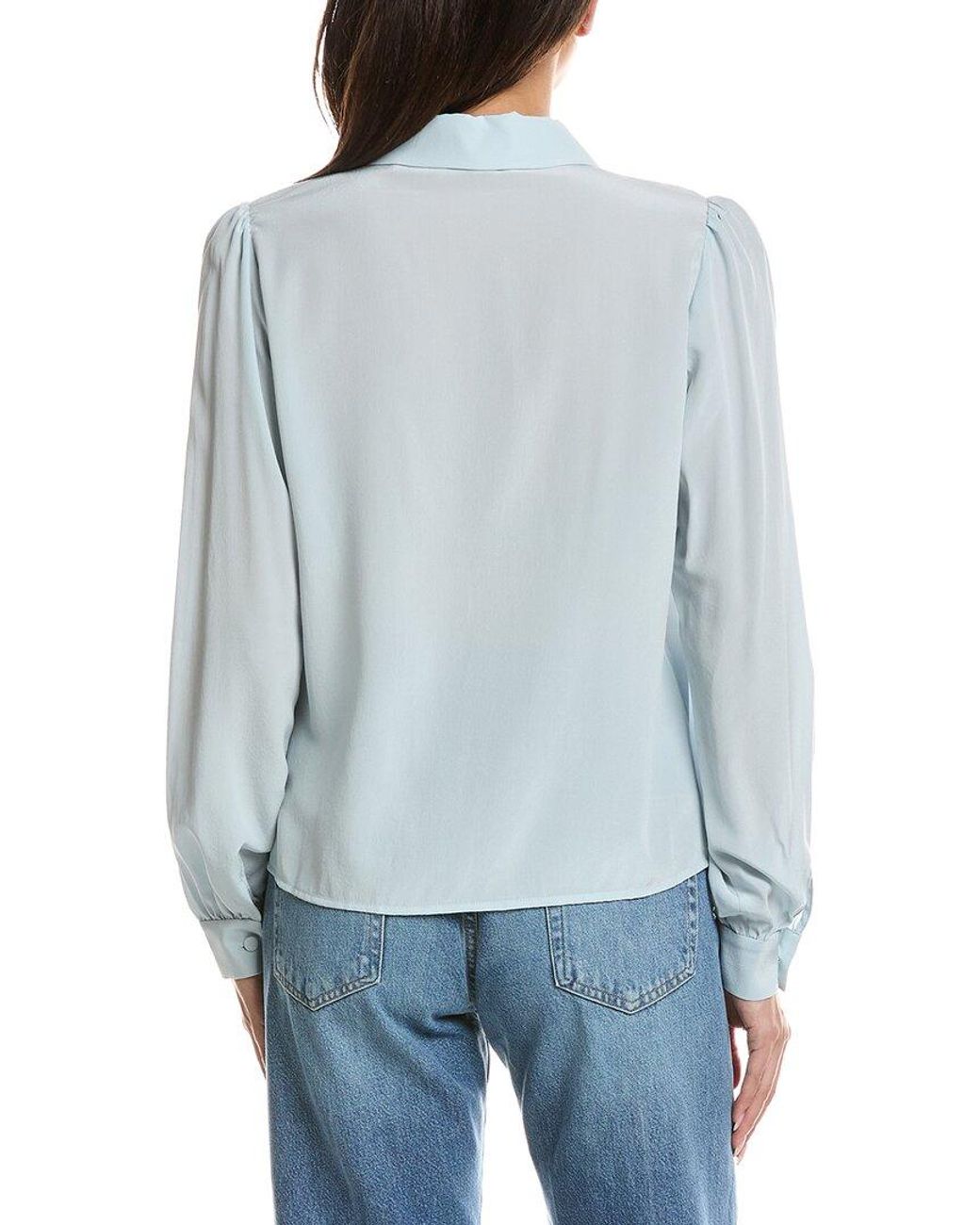 FRAME Blue Frame The Silk Staple Blouse