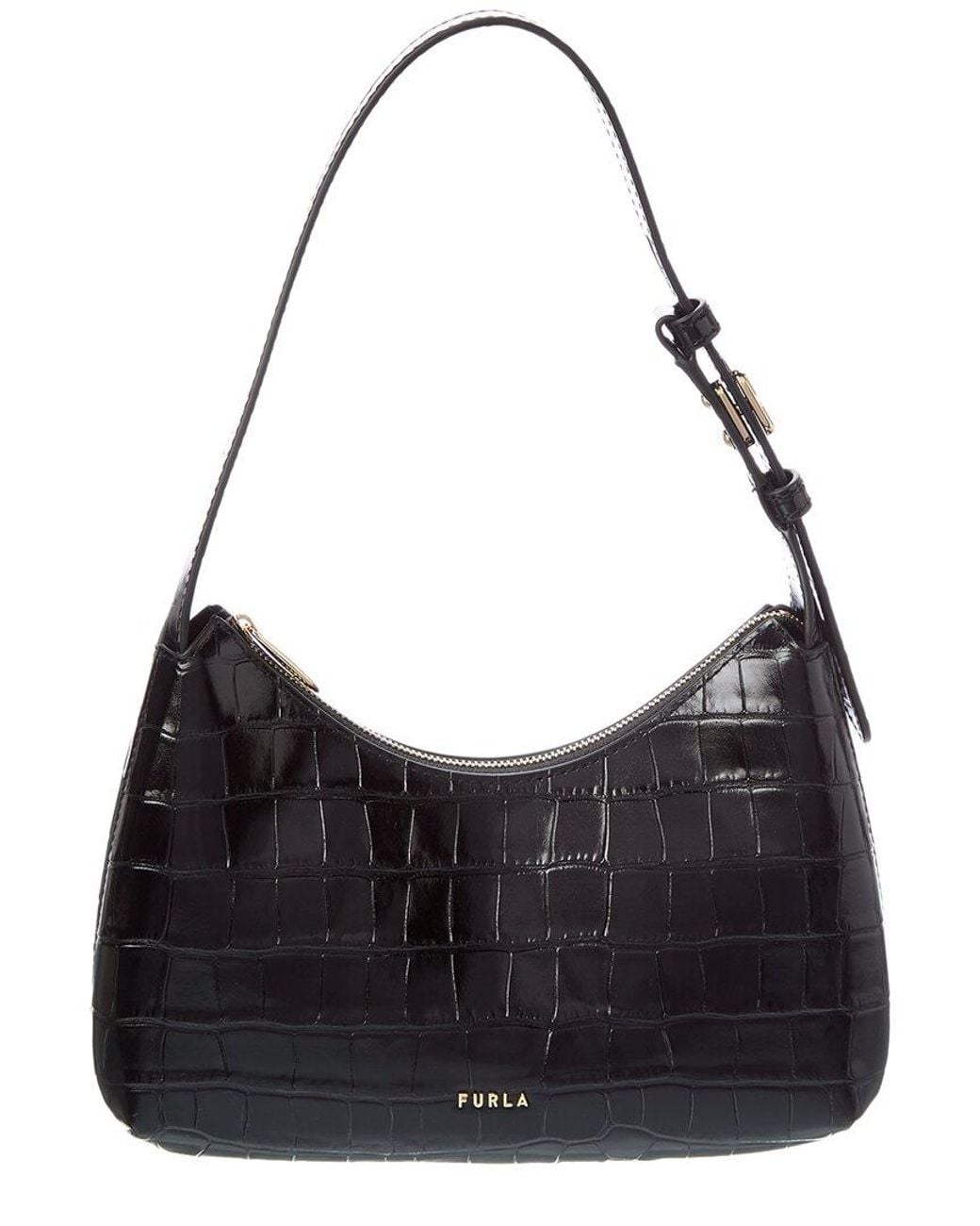 Furla Black Febe Small Leather Hobo