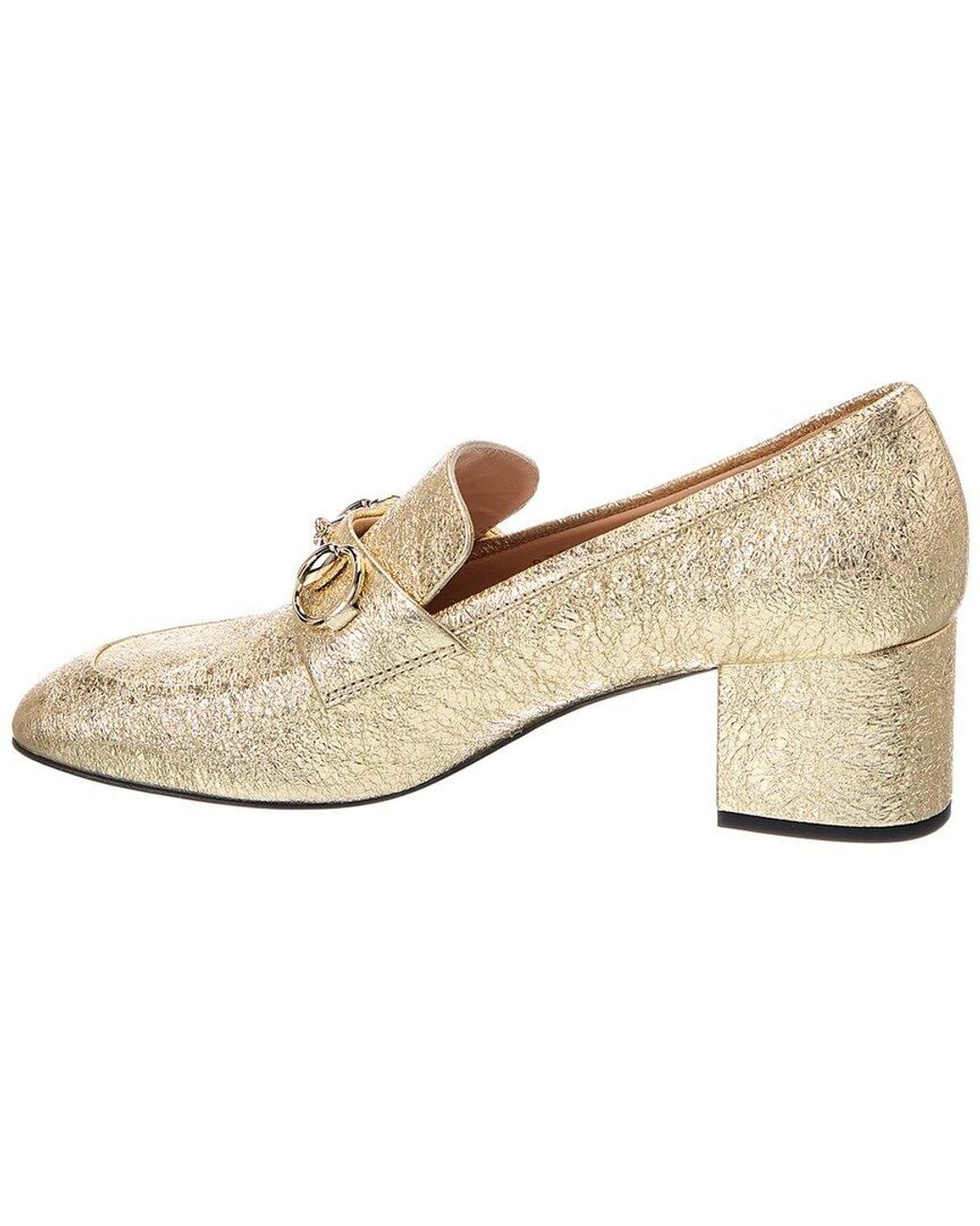 Gucci White Horsebit Leather Loafer Pump