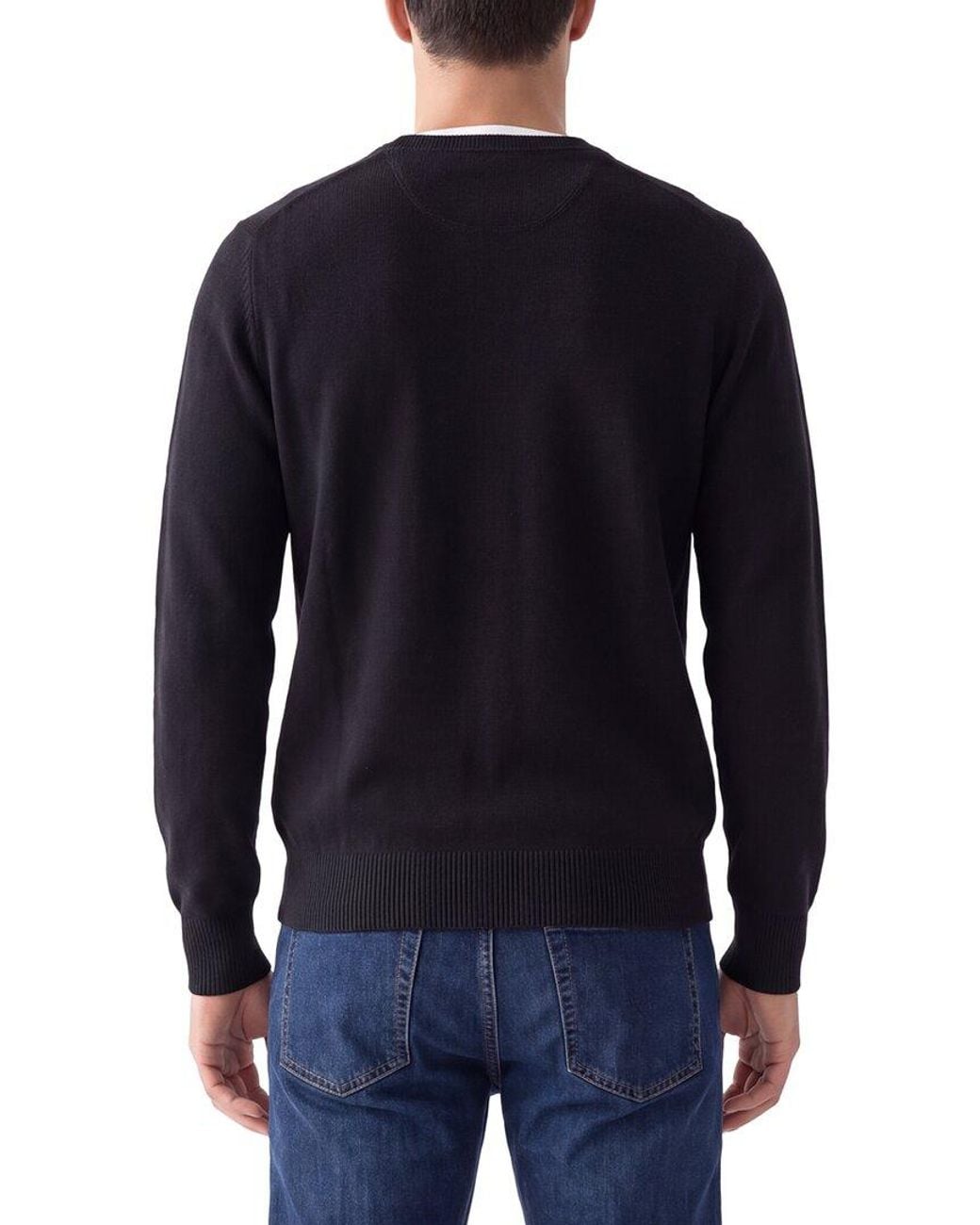 N.Peal Cashmere Blue The Mayfair 100% Cashmere V-Neck Sweater for men