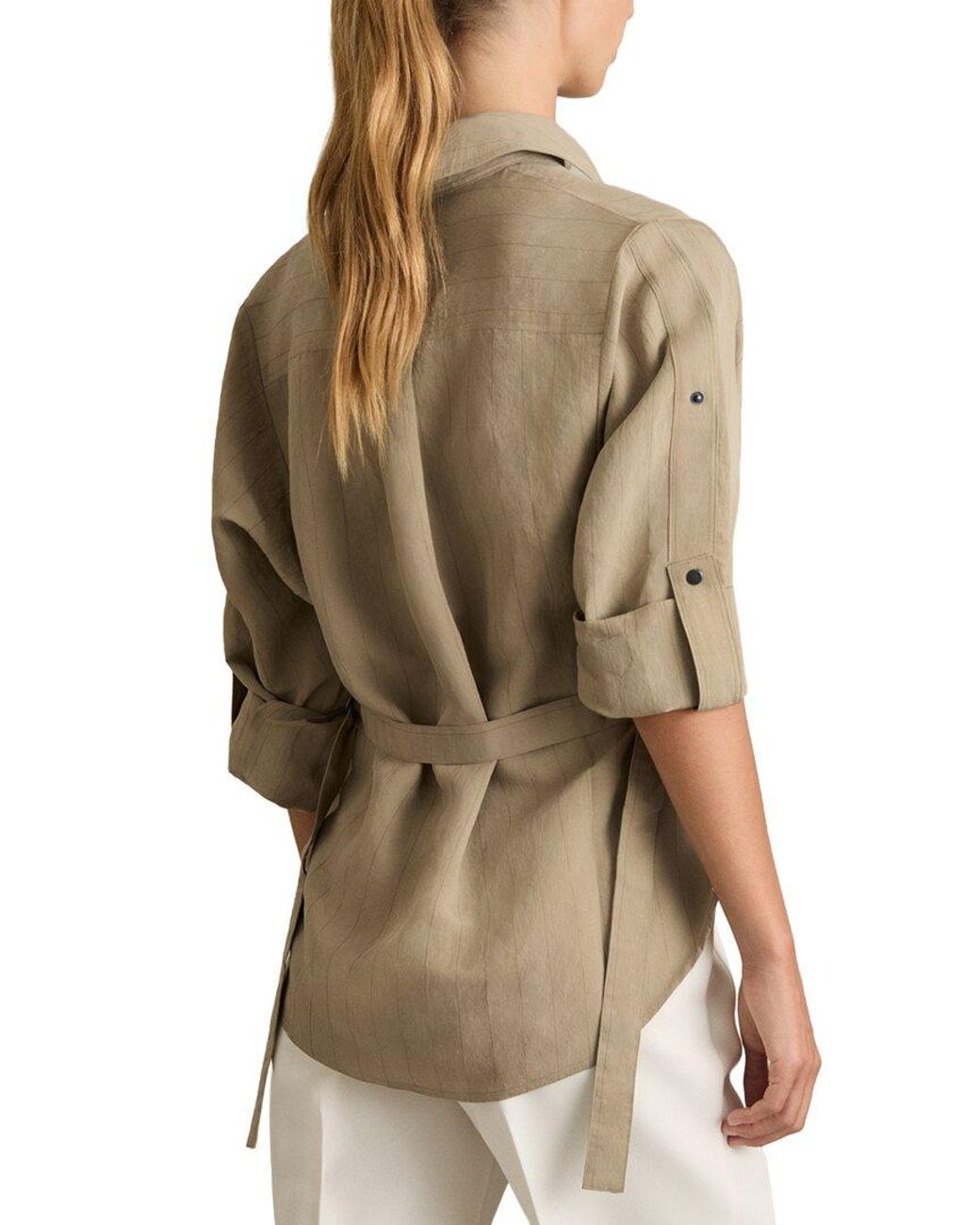 Reiss Natural Dinah Woven Button Front Shirt