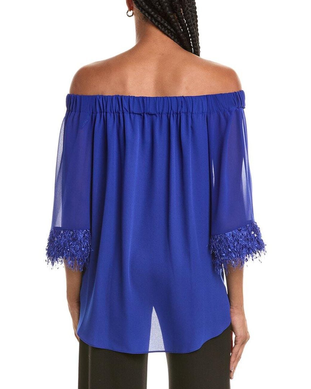 Joseph Ribkoff Blue Solid Top