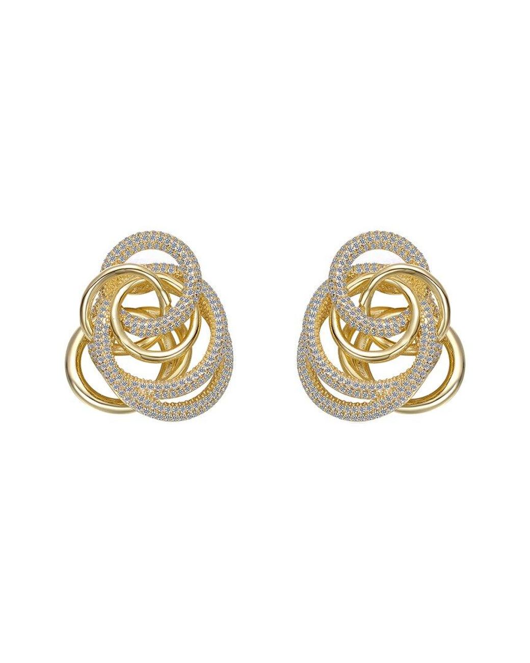 Rachel Glauber Metallic 14k Plated Cz Studs