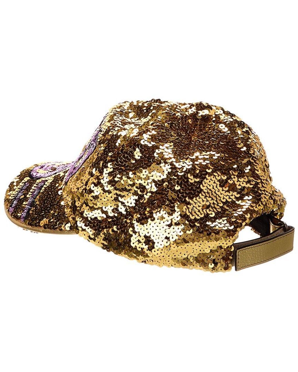 Gucci Brown 100 Sequin Baseball Cap