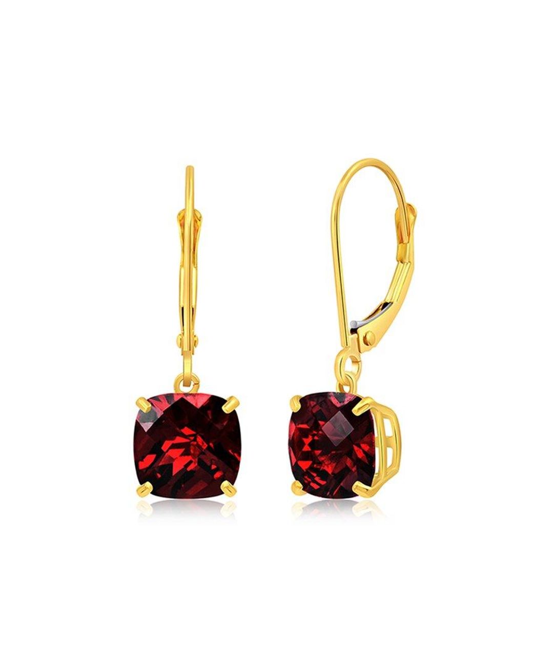 MaxColor White 10k 4.20 Ct. Tw. Garnet Earrings