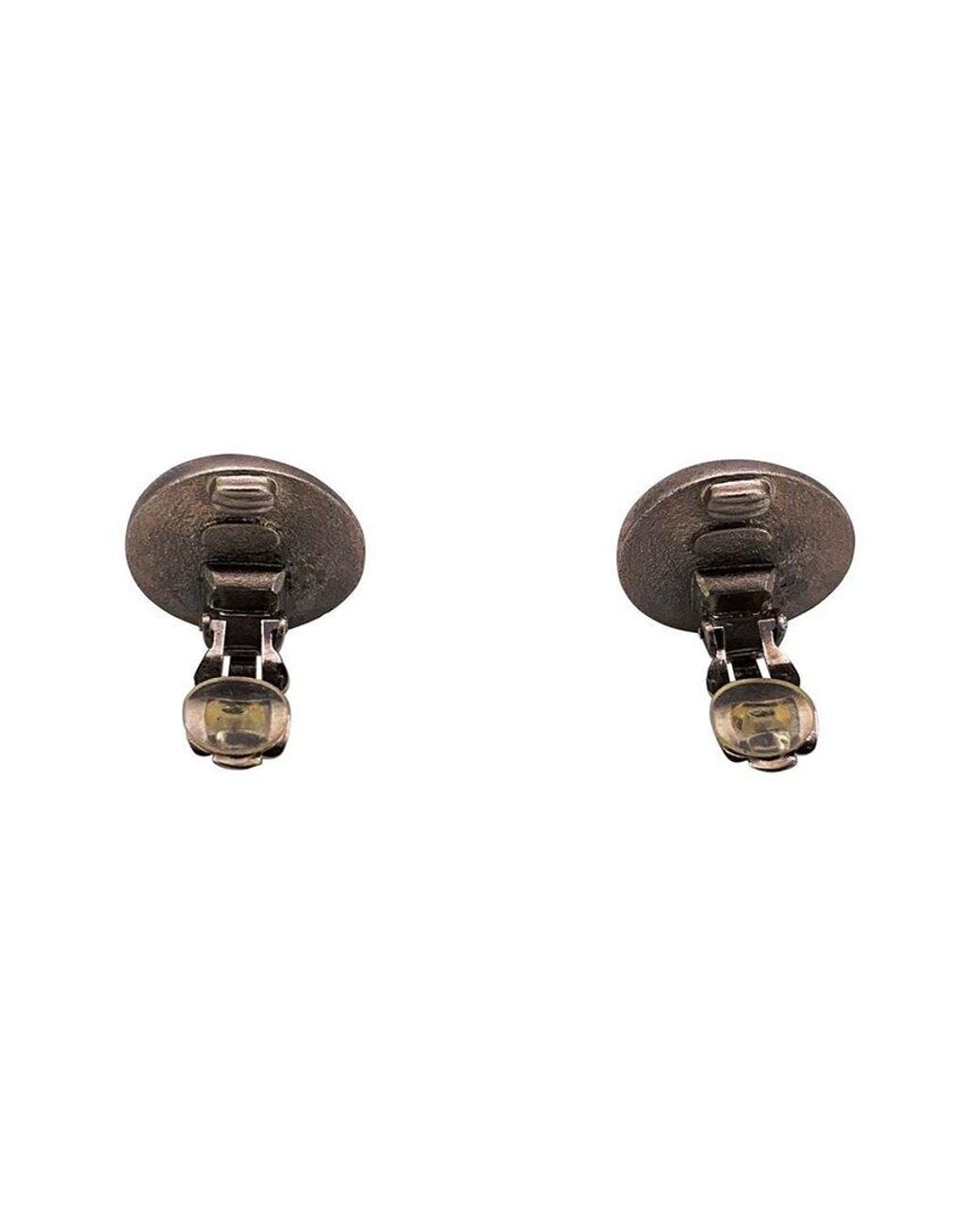 Chanel Metallic Vintage Earrings (authentic Pre-loved)