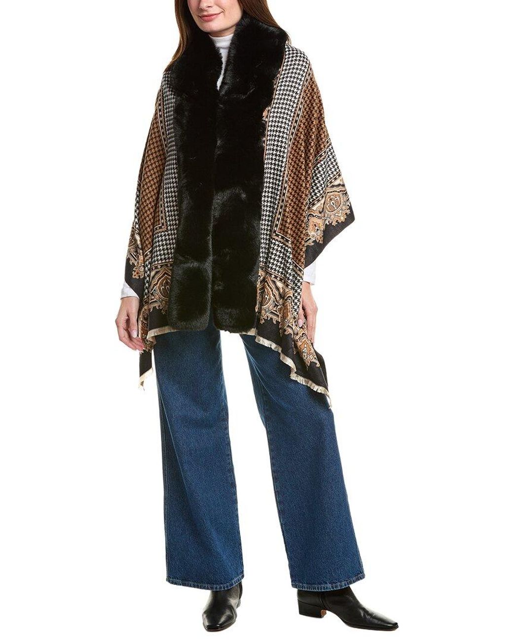 La Fiorentina Blue Houndstooth Wrap