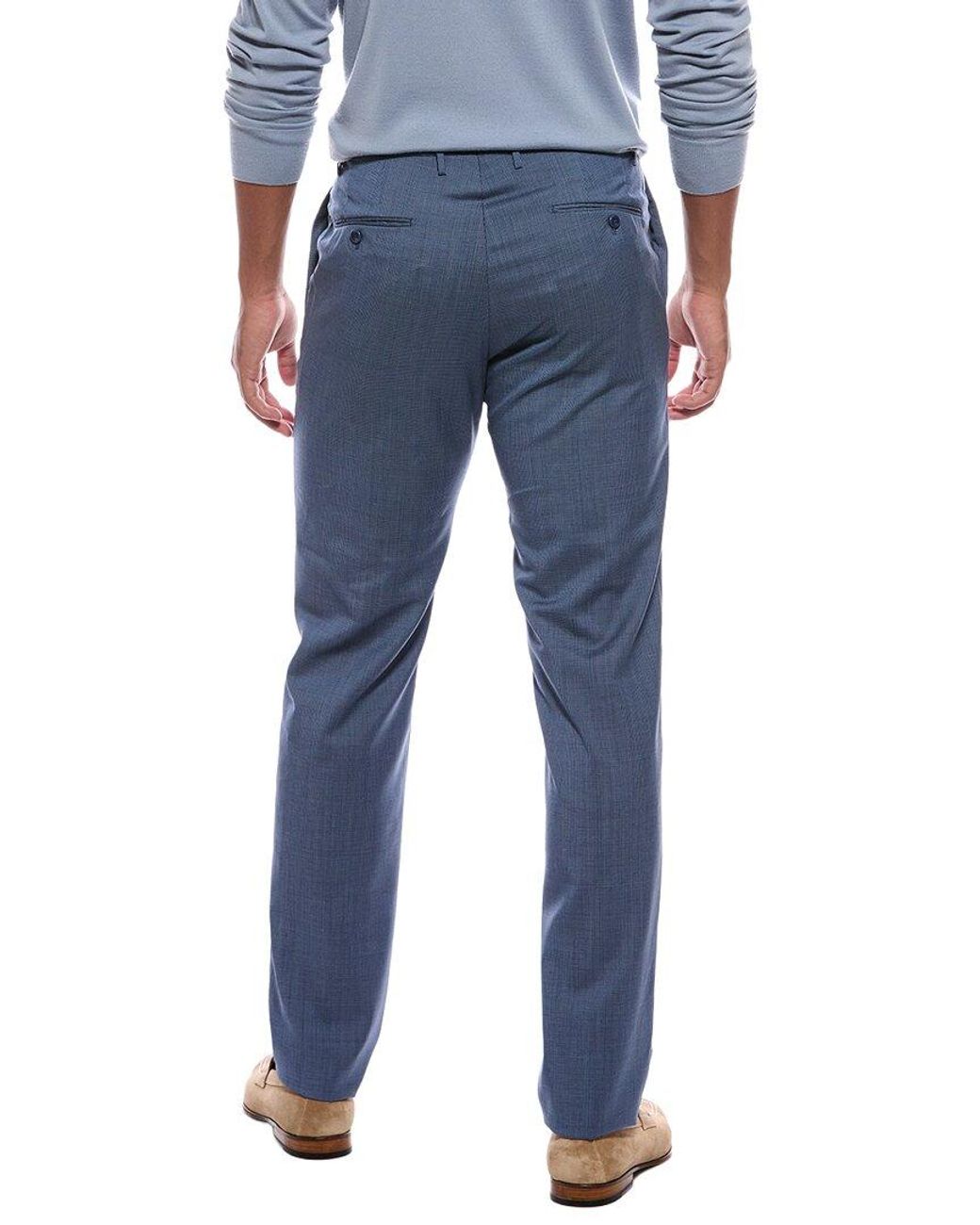 Slowear Blue Incotex Matty Wool Trouser for men