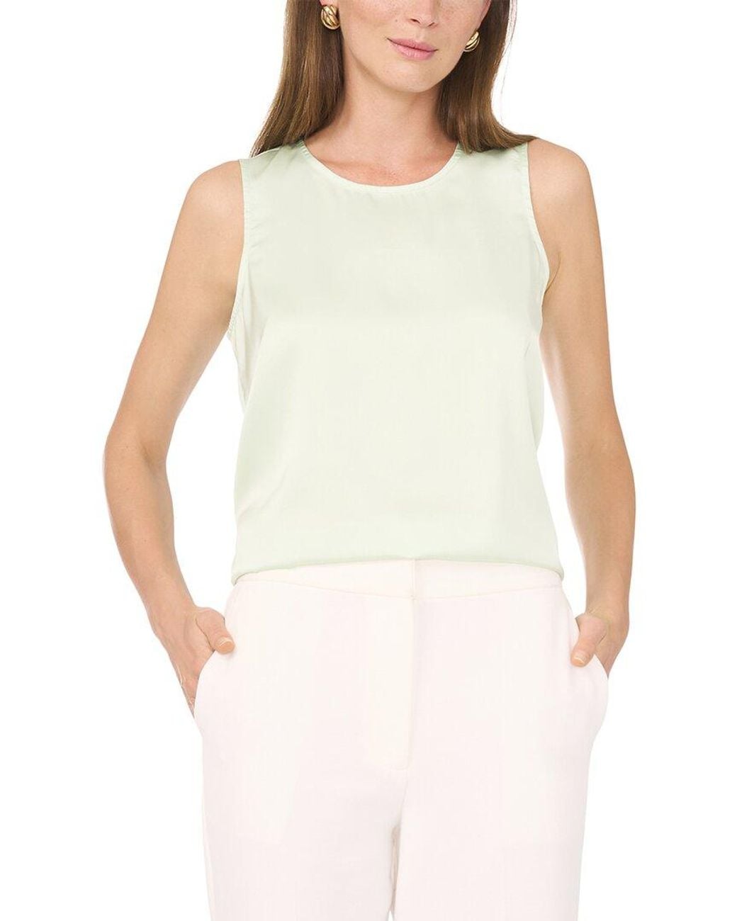 Vince Camuto White Sleeveless Blouse