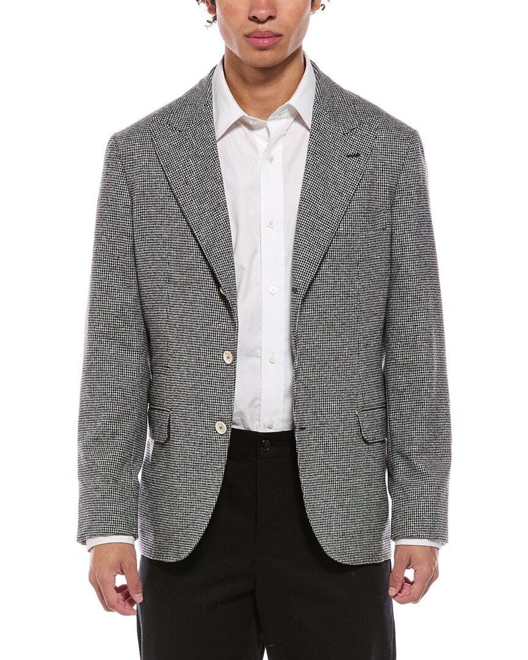 Brunello Cucinelli Gray Wool & Cashmere-Blend Blazer for men