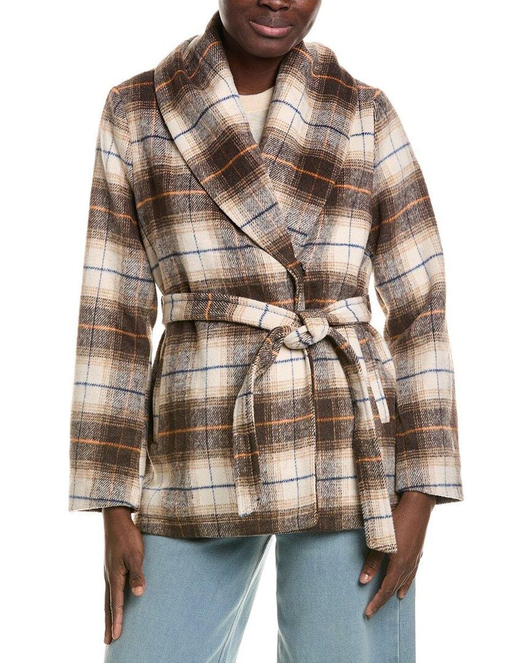 Scotch & Soda Brown Handkerchief Wrap Belted Coat