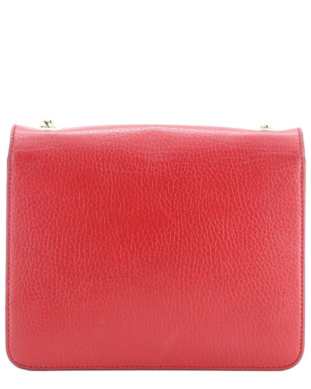 Gucci Red Sheep Leather Interlocking Shoulder Bag Small (Authentic Pre-Loved)