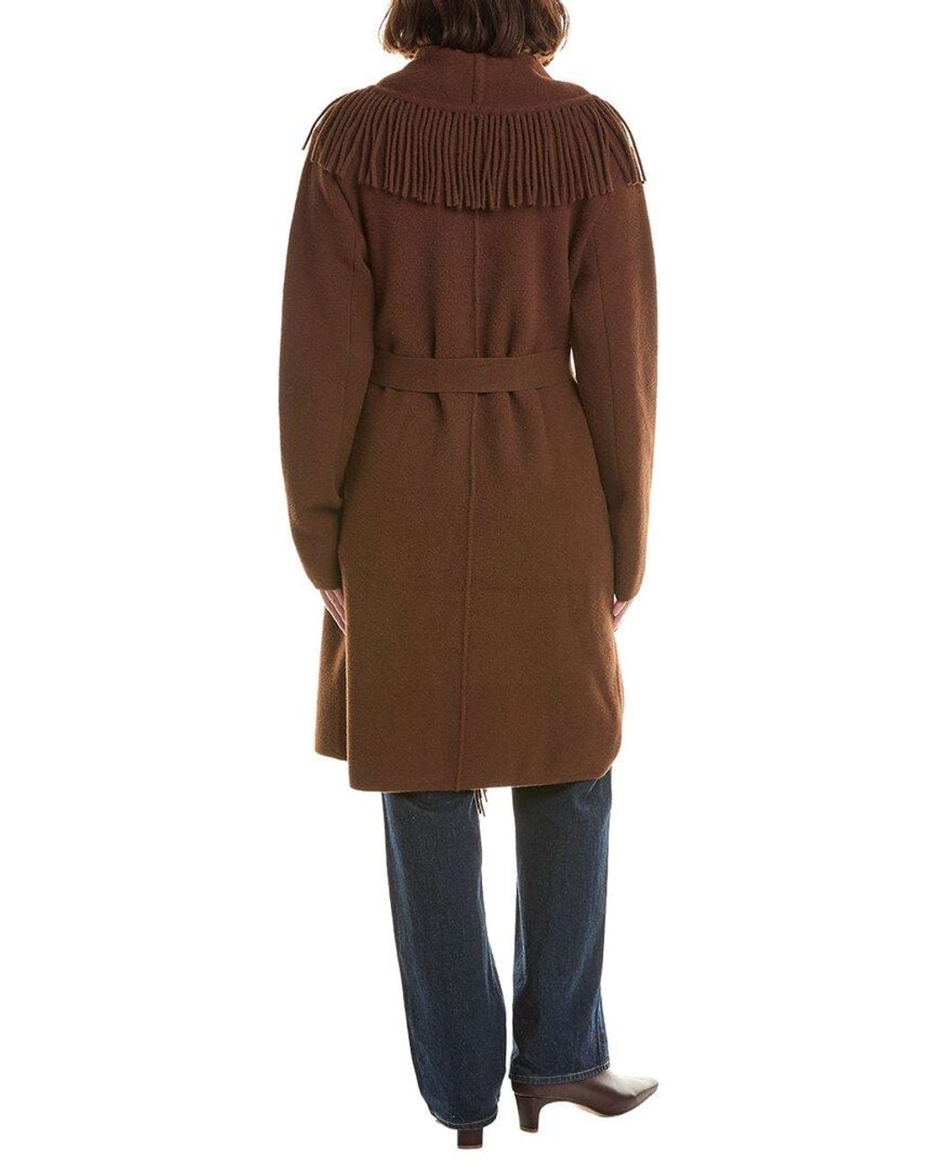 NVLT Brown Fringe Wrap Coatigan