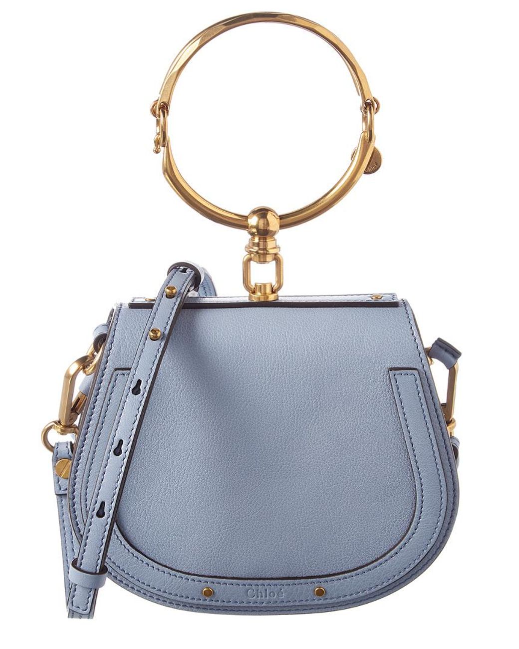 Chloé Nile Small Leather Bracelet Bag in Blue