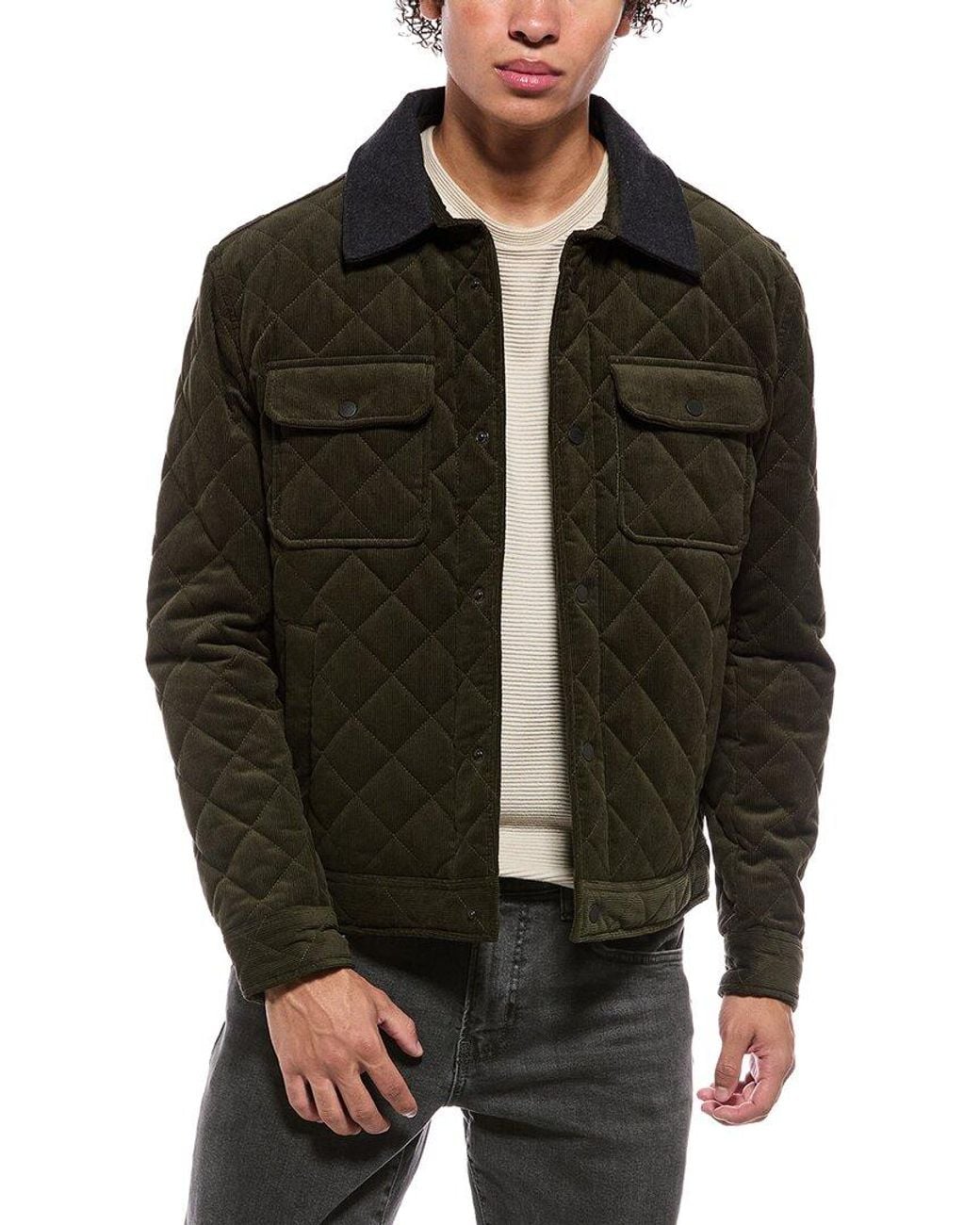 Cole Haan Black Diamond Quilted Bomber Jacket for men