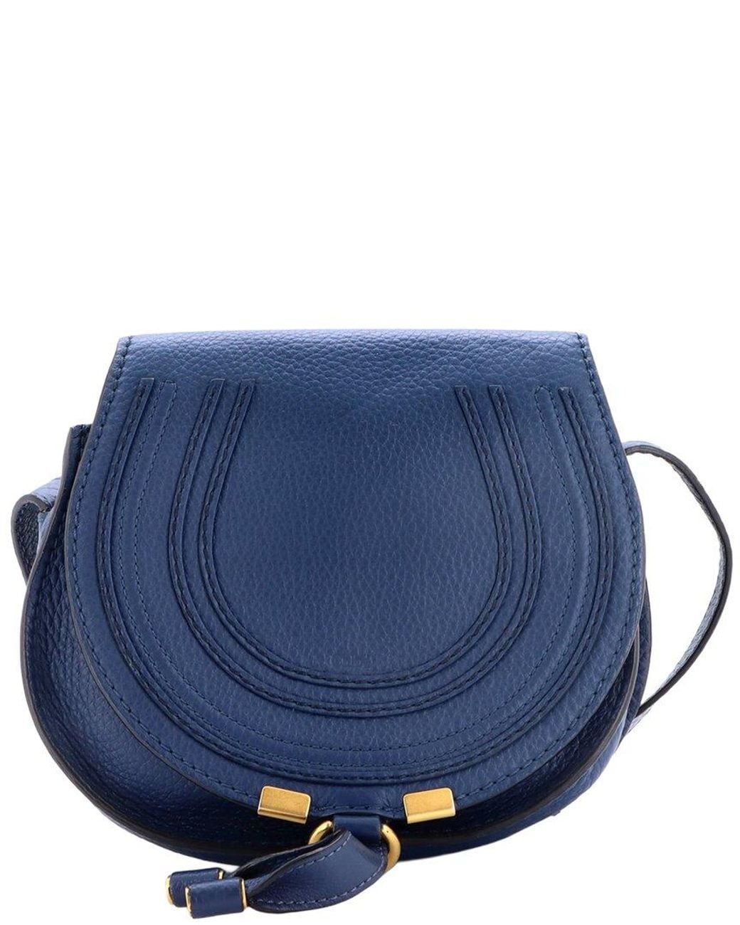 Chloé Blue Leather Marcie Crossbody Small (Authentic Pre-Loved)